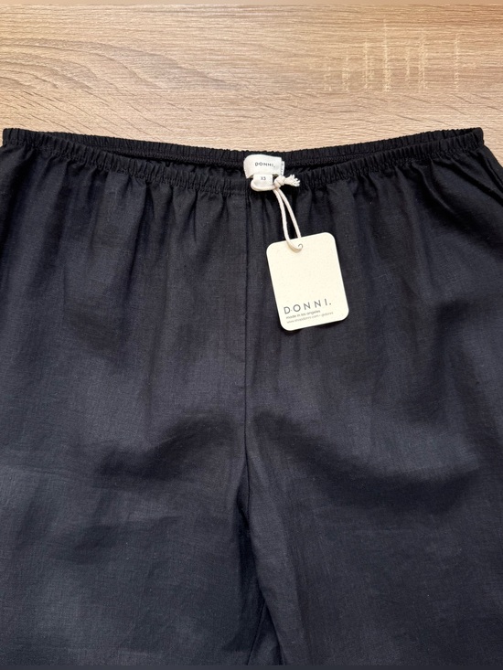 DONNI. Pants - NWT DONNI The Linen Simple Pants in Jet Black XS